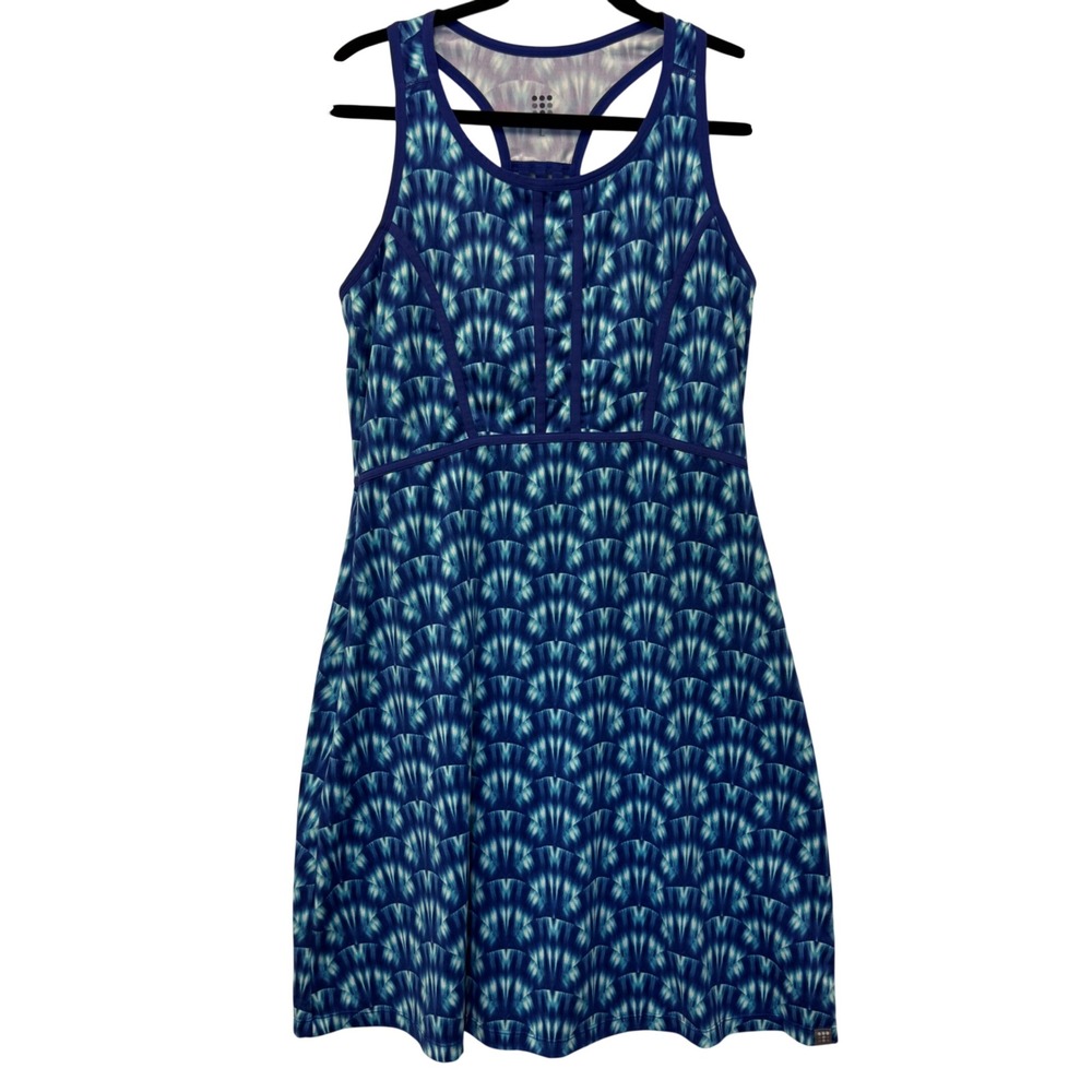 Title‎ Nine Blue Fan Print Dream Racerback Athletic Dress Womens Large
